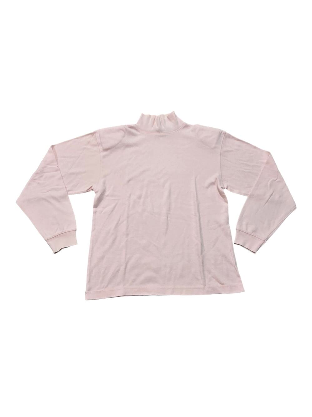 Vintage Tarazzia Sports Pink Turtle Neck Shoulder Pad Long Sleeve Sweatshirt Top